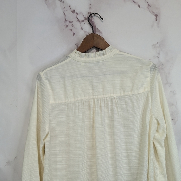 & Other Stories Peasant Top Size 4 Small White Button Popover Blouse 3/4 Sleeve - Picture 6 of 14